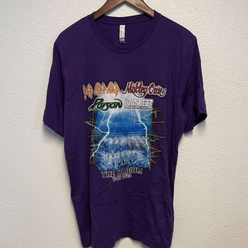 Def Leppard Motley Crue Stadium Tour 2022 Concert T Shirt Poison Joan Jett 2XL